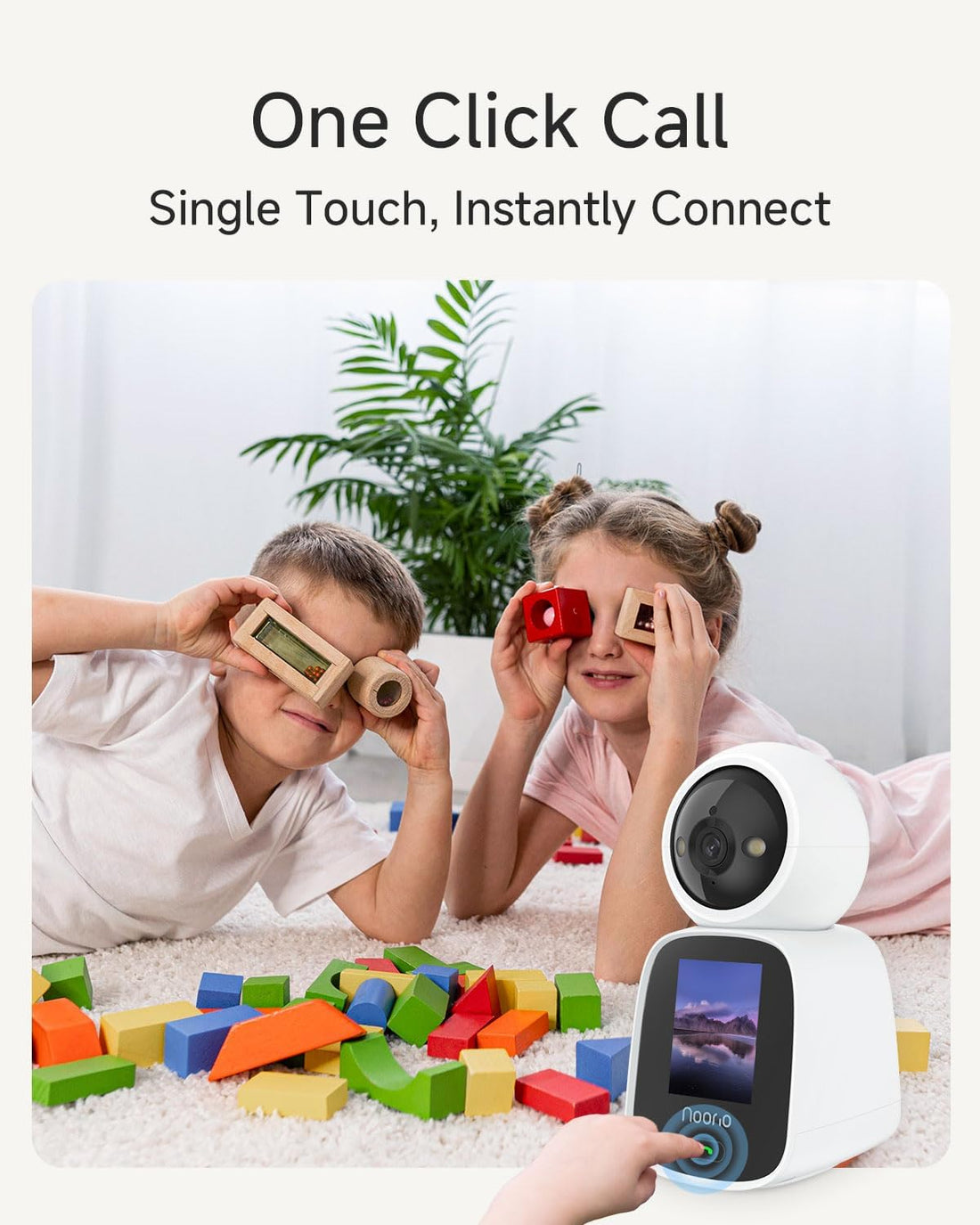Noorio 2K Indoor Camera with Two-Way Video Calling,360° PTZ Pet Camera