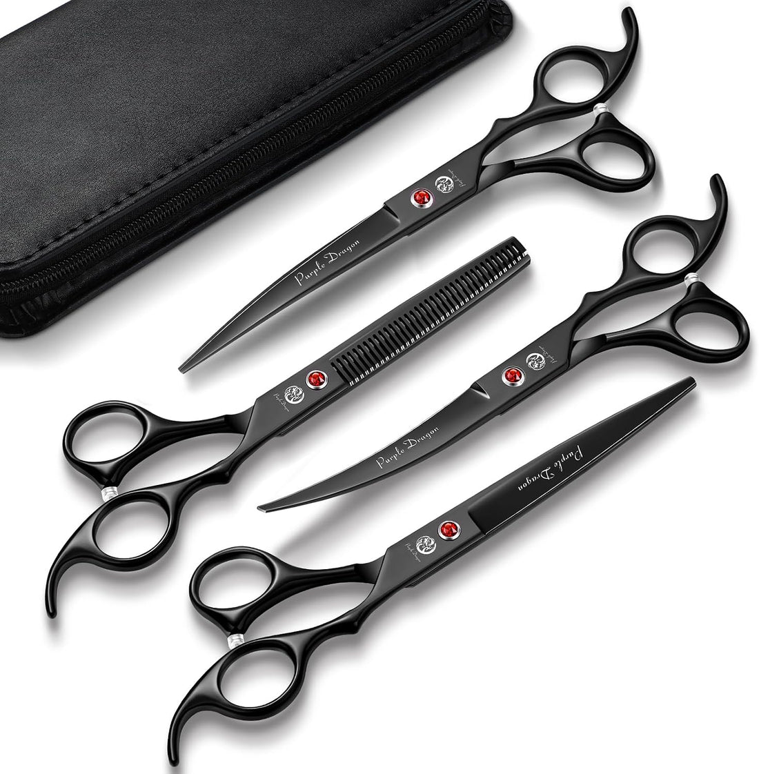 Purple Dragon Dog Grooming Scissors Set