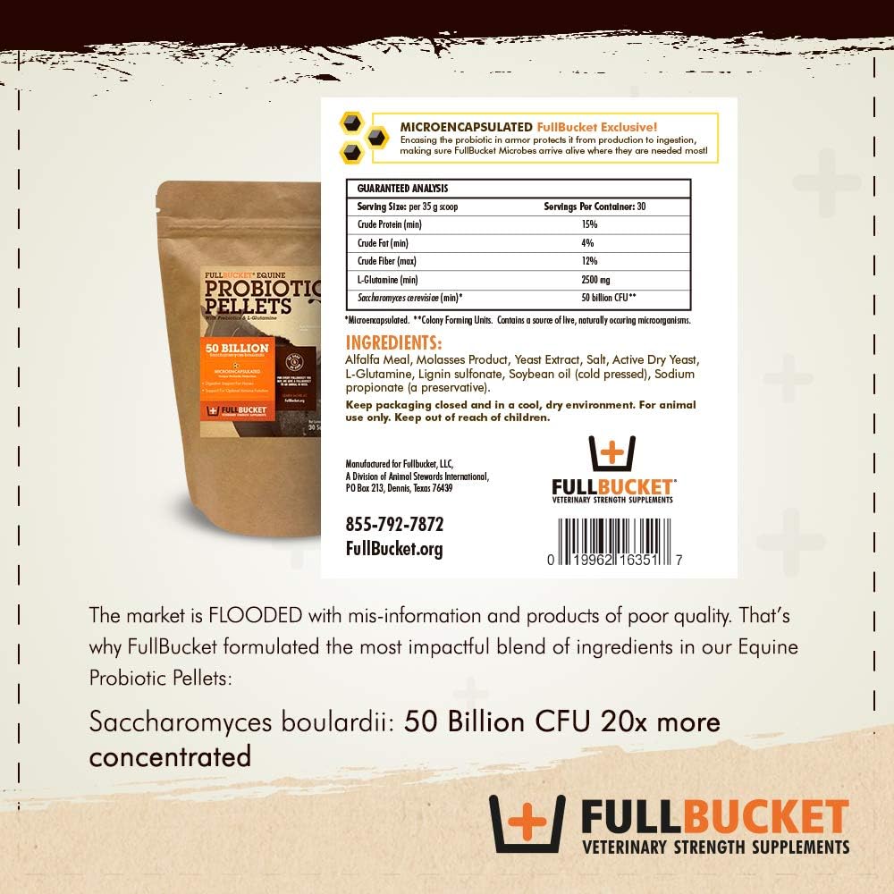 FullBucket Equine Probiotic Pellets with Saccharomyces boulardii