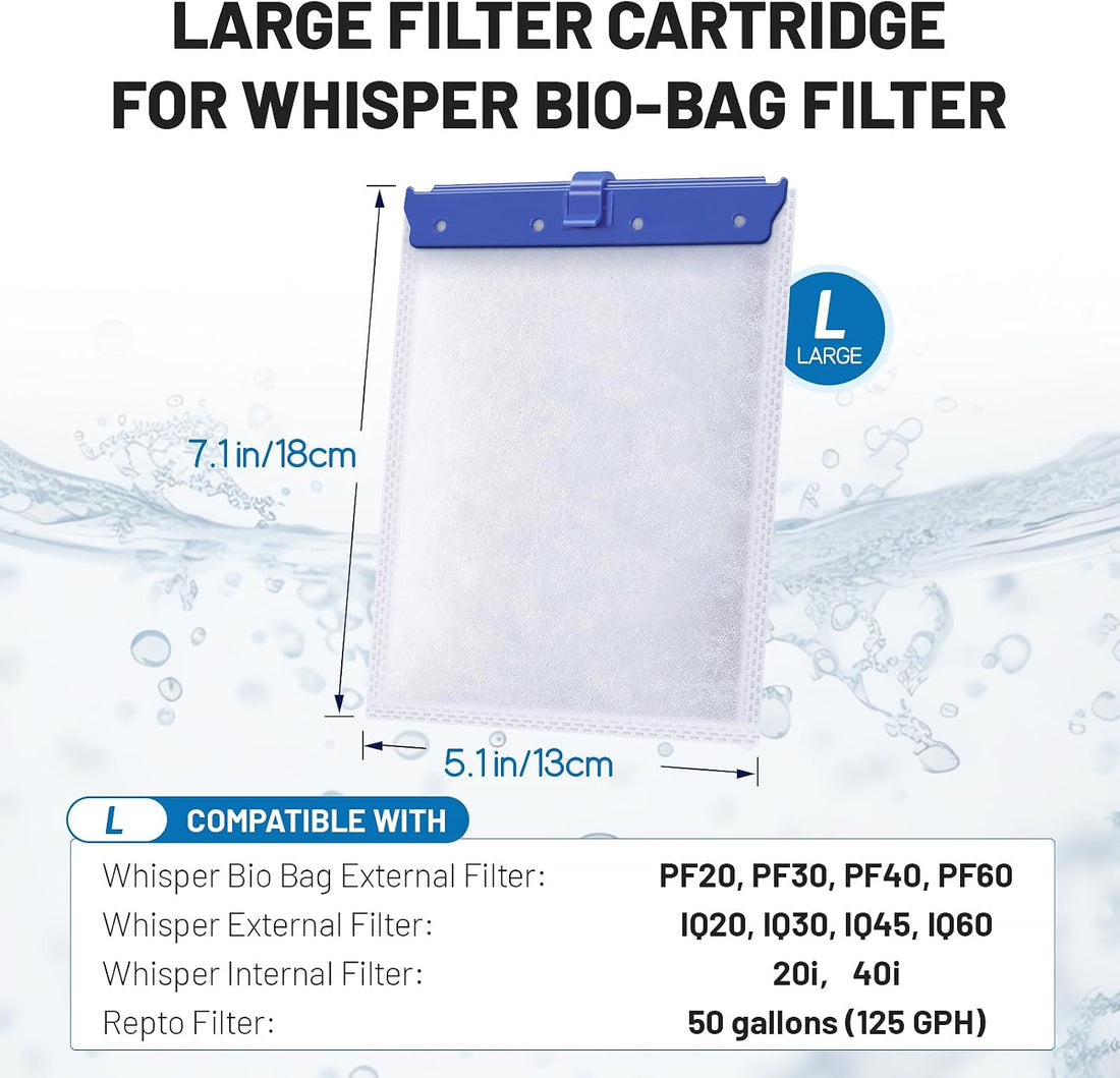 10 Count Large Filter Cartridges Compatible with Whisper Bio Bag