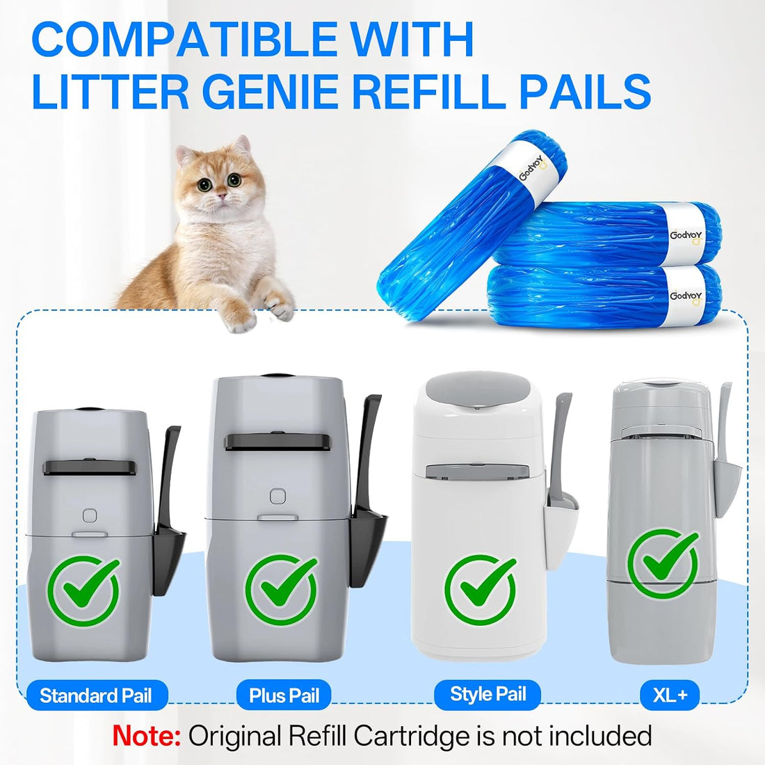 10PC Cat Litter Refill Bags Fits Litter GenieXL+/Plus/Standard/Style
