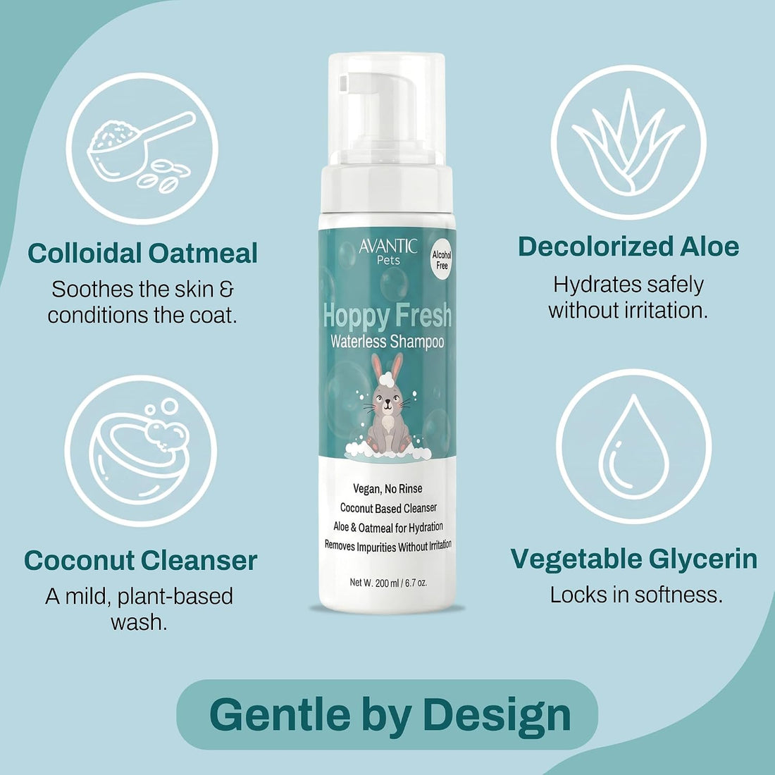 Avantic Pets Rabbit Waterless Dry Shampoo 200ml