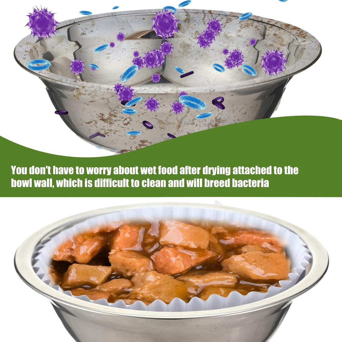 meekoo 600 Pcs Large Pet Disposable Feeding Bowls Liner Bulk Cat Food