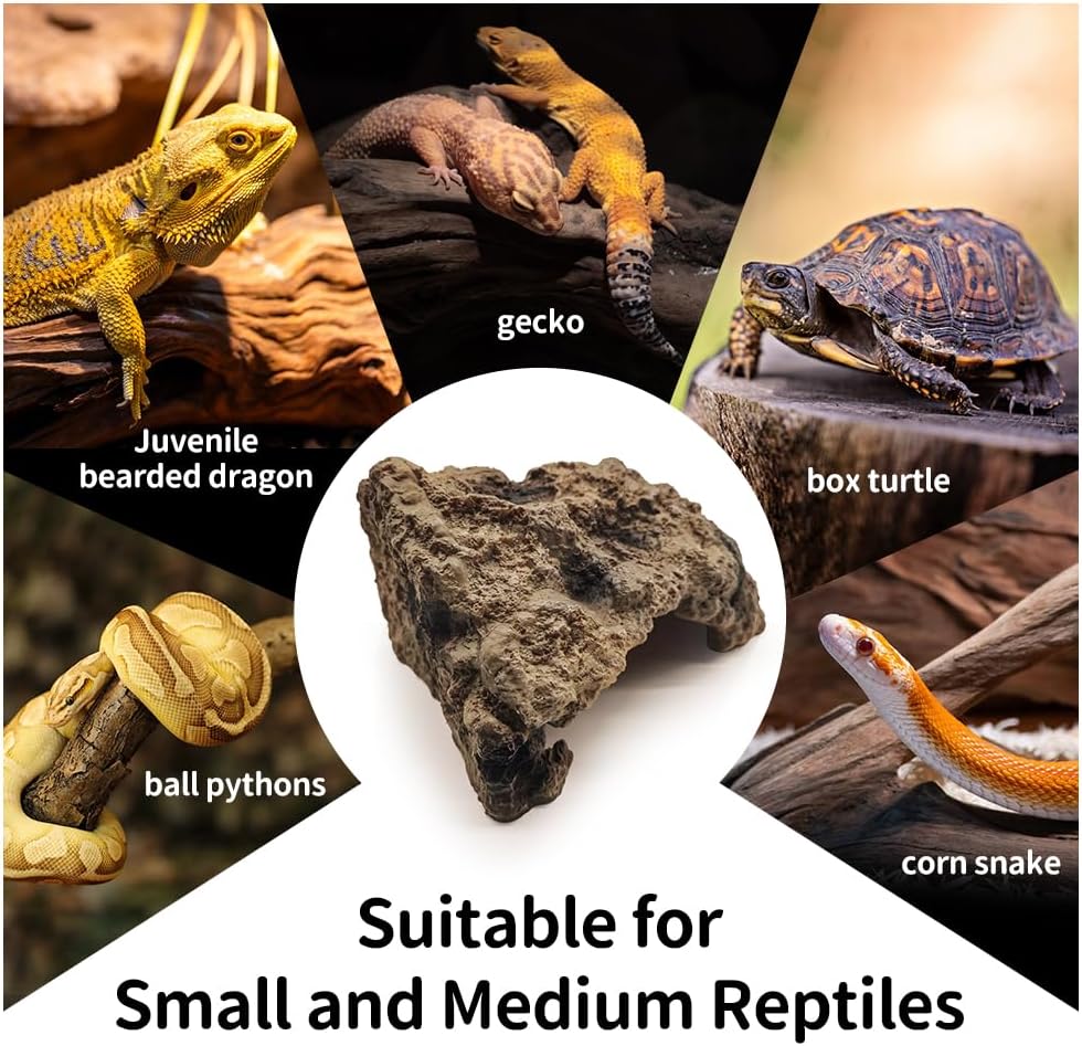 Reptile Hide Bearded Dragon Cave Hideouts Habitat Décor for Snake