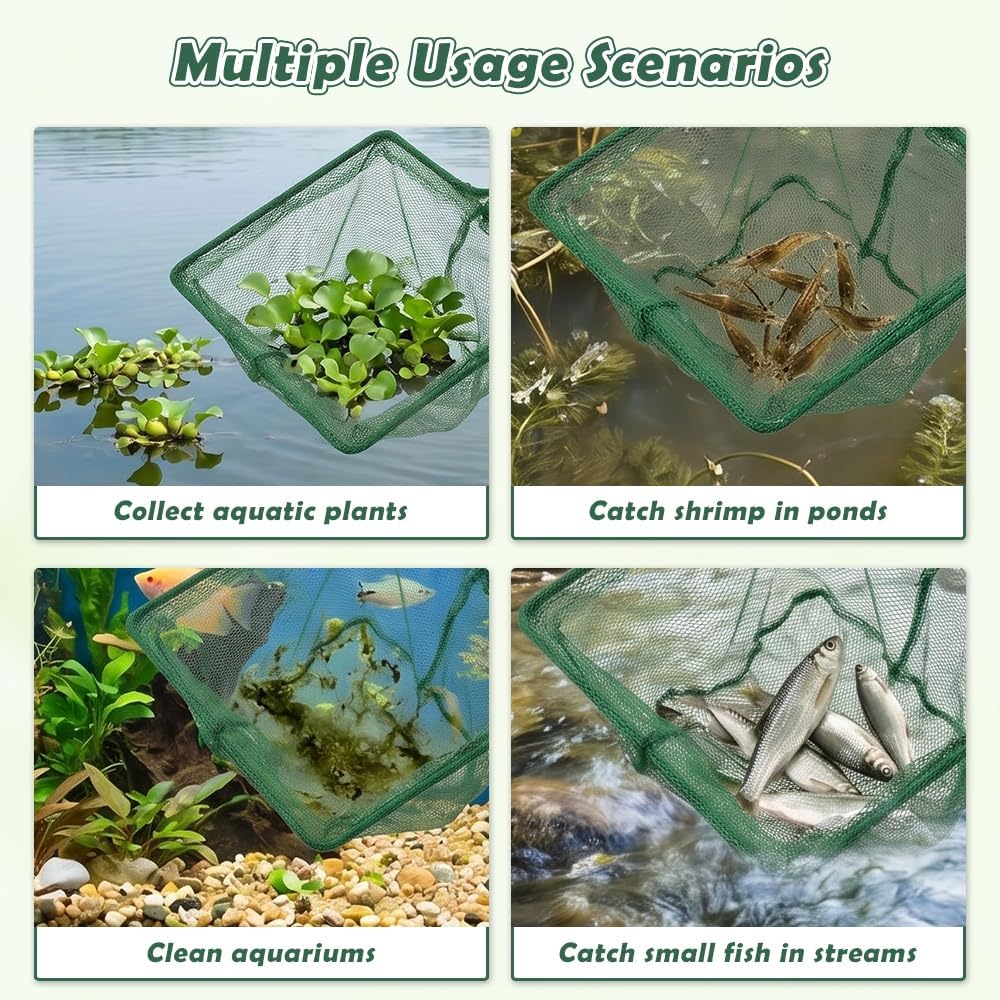 3 Pack Fish Net Aquarium Fine Fishing Mesh with Plastic Handle, 6-Inch