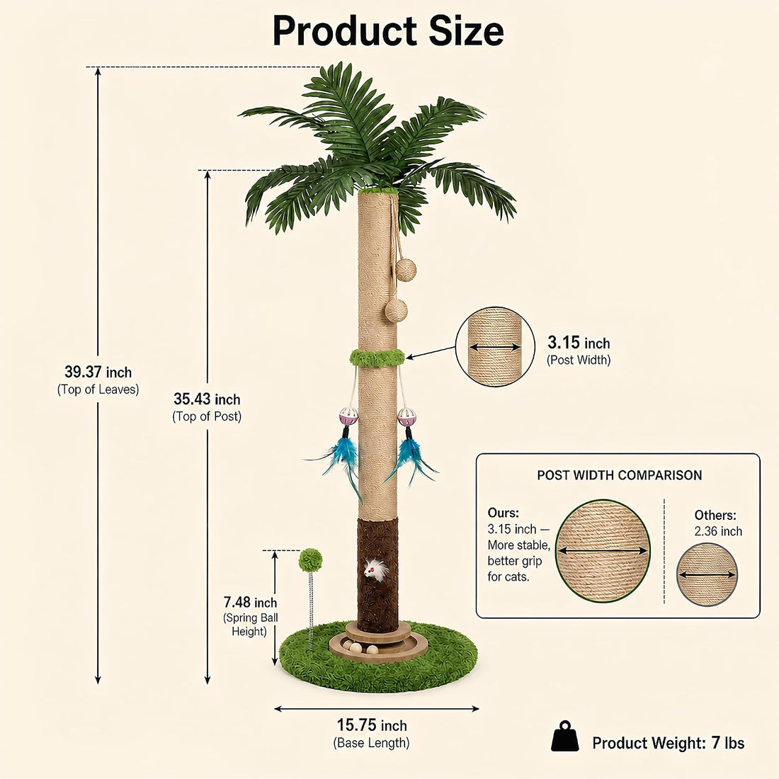 Cat Scratching Post for Indoor Cat Adult