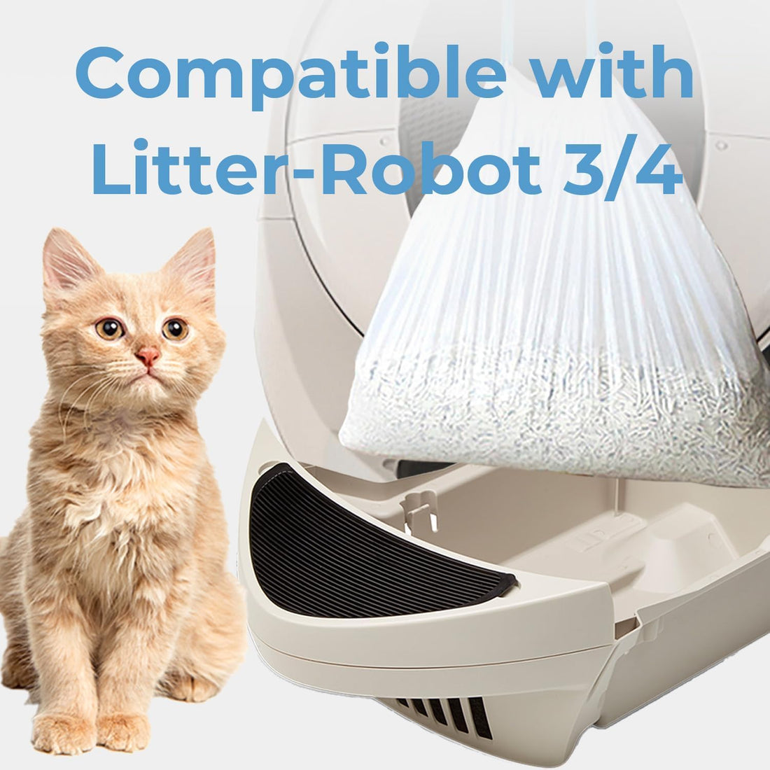 XUEPETT 120 Pack Cat Litter Box Liners with Drawstring, 25.2" x 15.7"