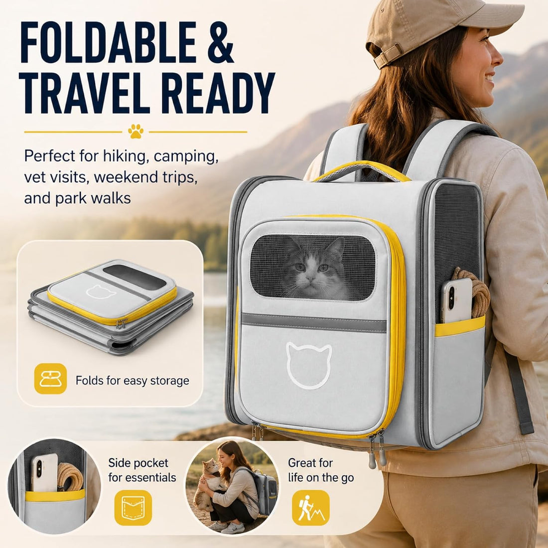 Vivicreate Cat Backpack Carrier for Dogs and Cats Kittens Rabbits