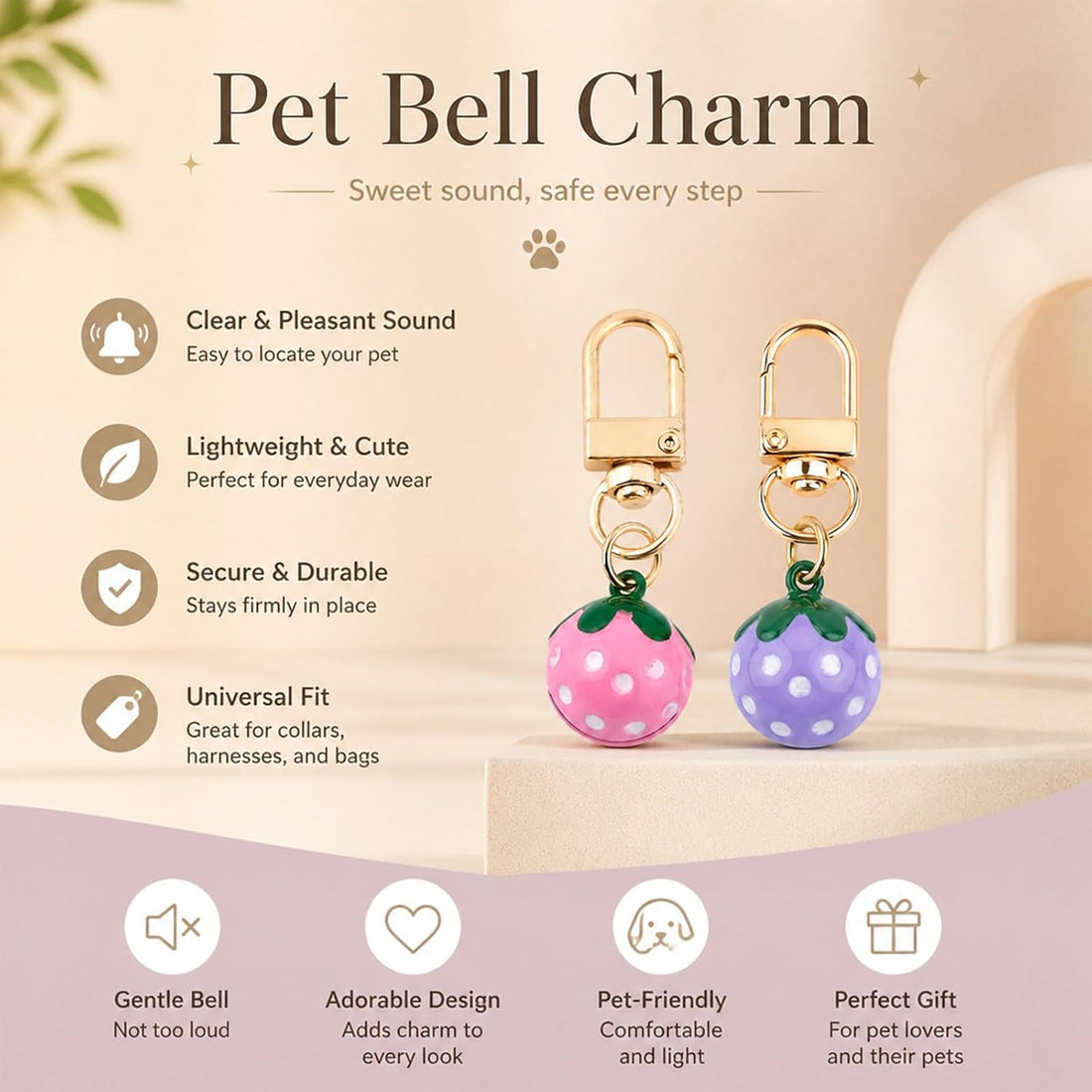 Cat Collar with Bells for Dog Collar Training Accessories 4 Pack