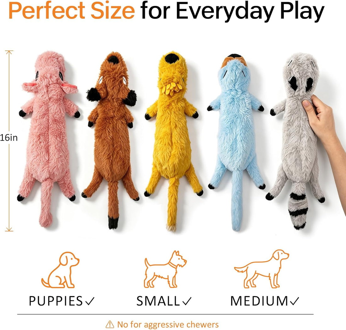 5-Pack Unstuffed Dog Toys - Keep Dogs Busy Without the Mess