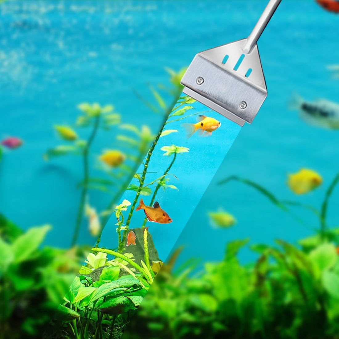 Kirecoo 25.6" Stainless Steel Aquarium Algae Scraper with 10 Blades