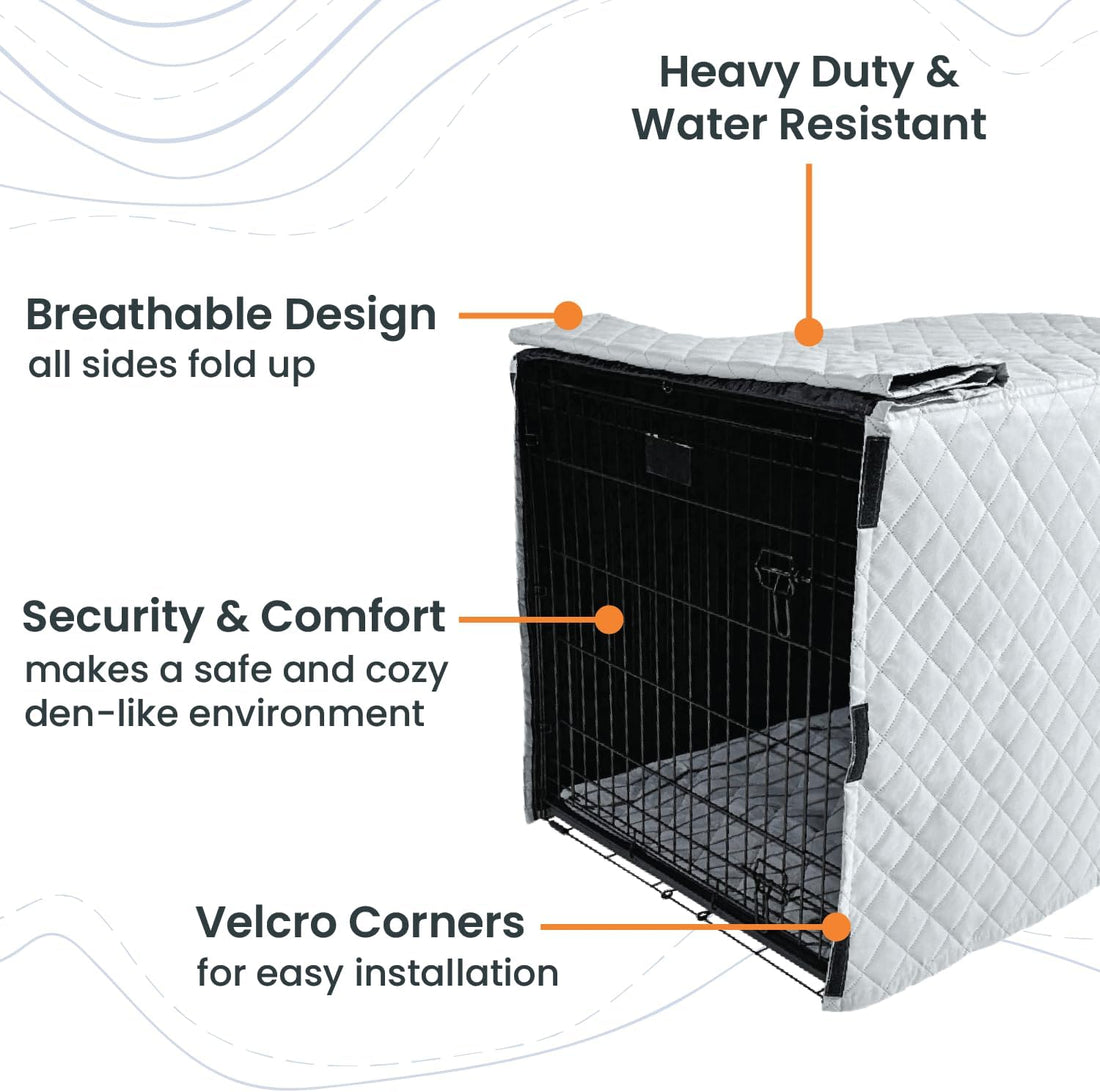 4Knines Quilted Dog Crate Cover – Heavy-Duty