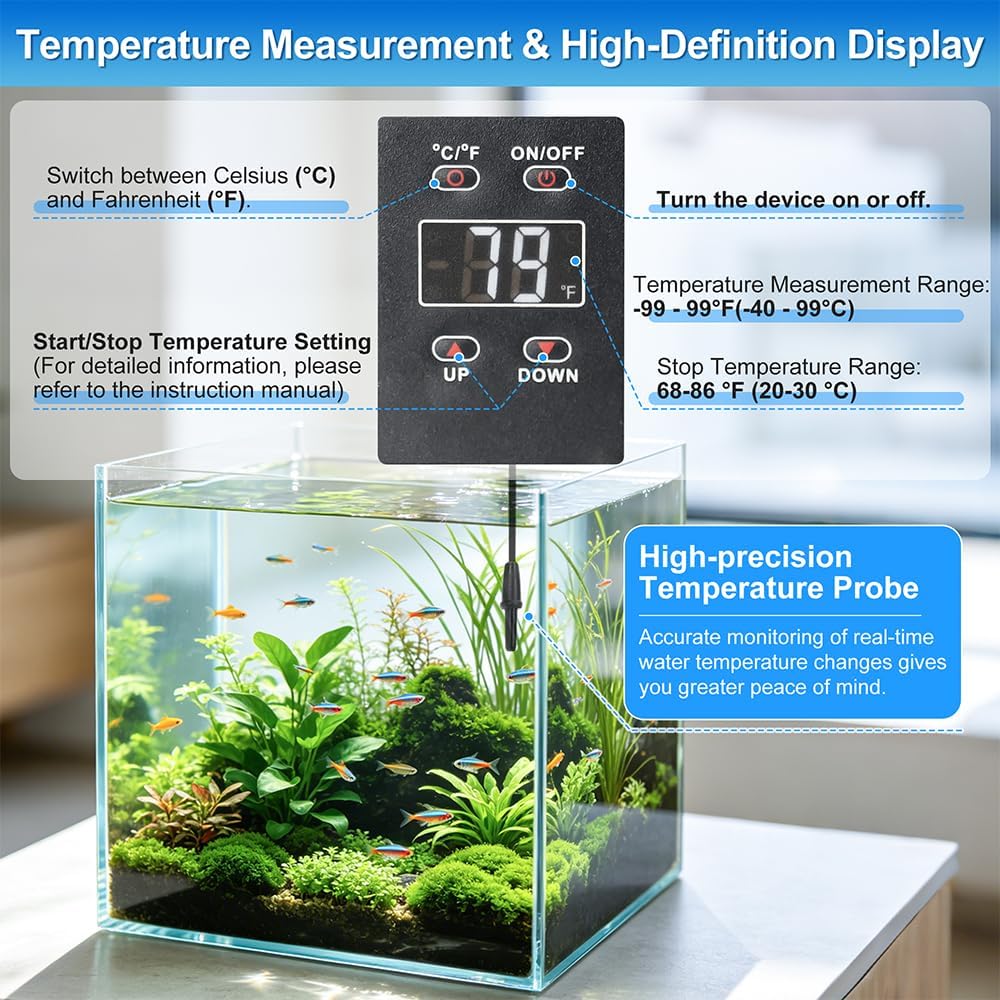 Aquarium Auto Temperature Control Chiller Fan Ultra-Quiet Fish Tank