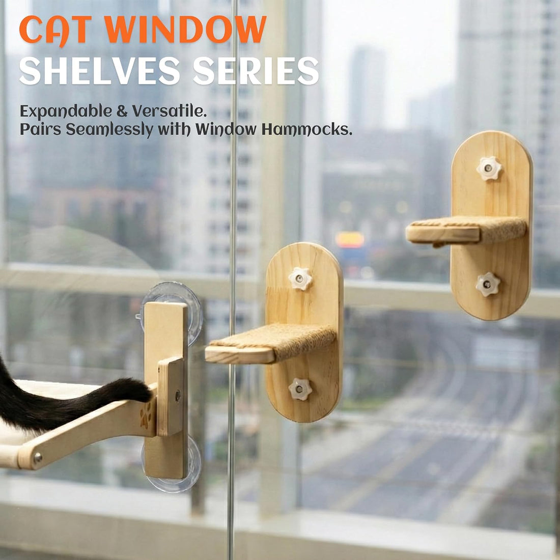 PETKARAY Large Cat Window Shelf