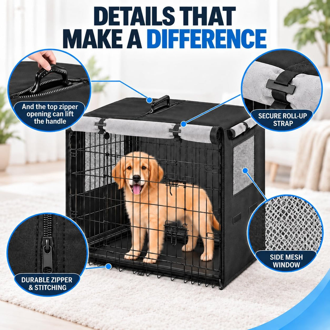 36inch Dog Crate Cover,Insulated Dog Crate Cover,with Frost-proof