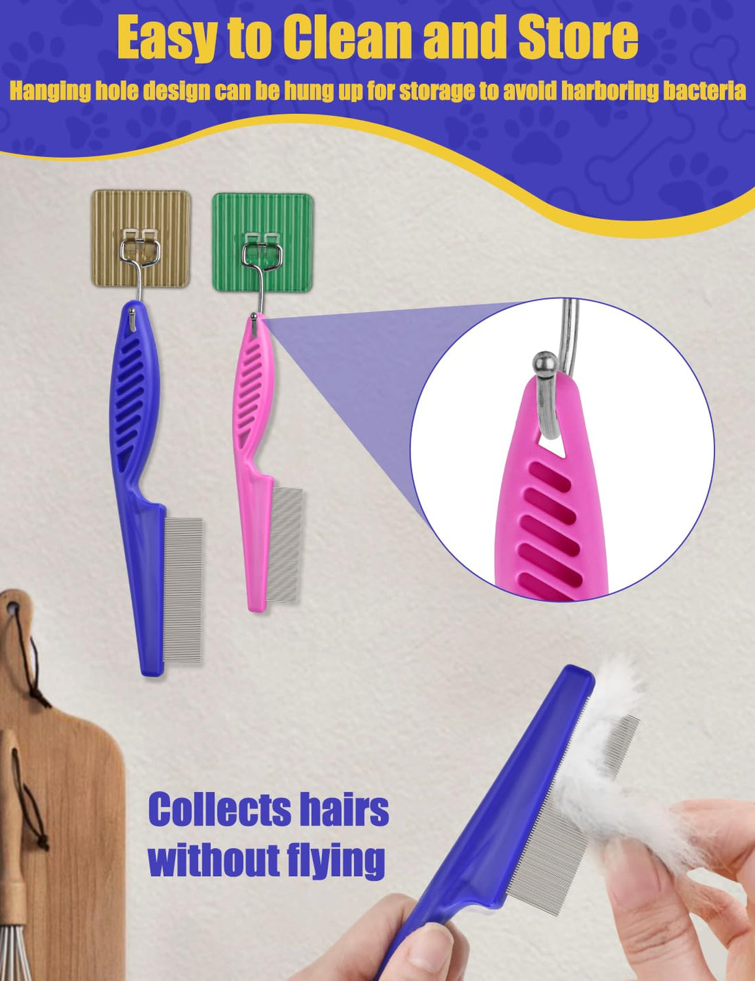 CAPHONT Flea Comb for Cats with Handle