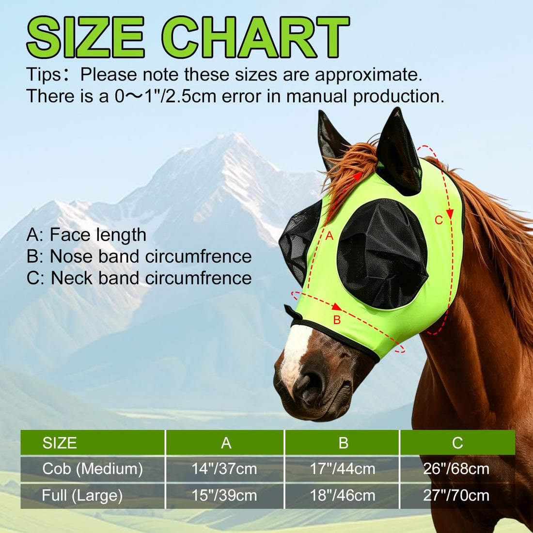 Horse Fly Mask with Forelock Opening Stretch