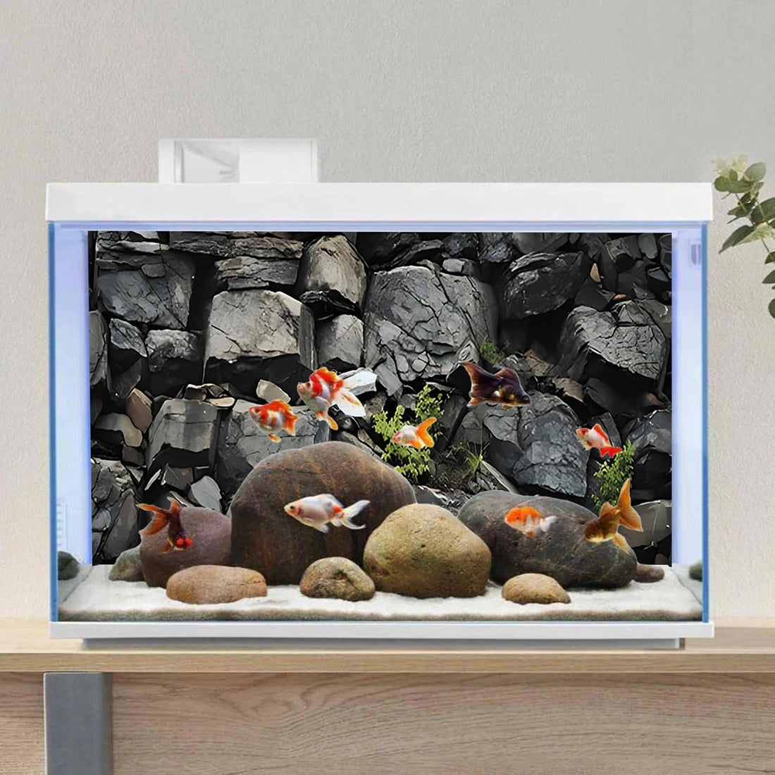 48x24 in Stone Aquarium Backdrop Grey Rock Fish Tank Background