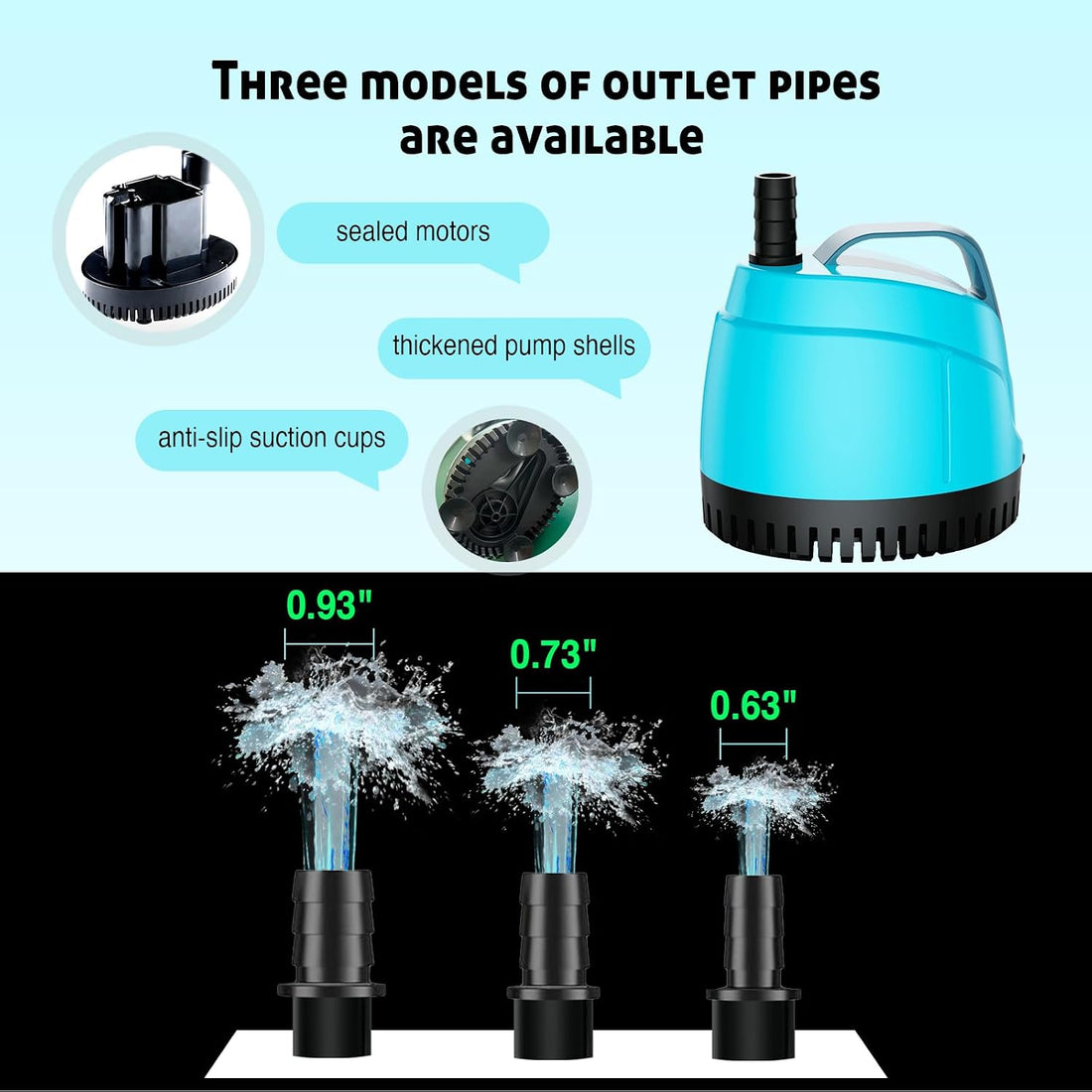 210GPH Submersible Water Pump Ultra Quiet,Bottom Suction Aquarium