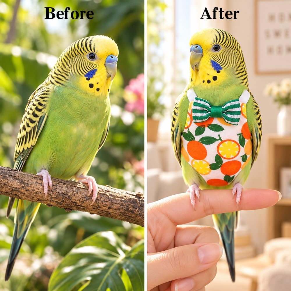 4 Pcs Cute Bird Diaper, Reusable Parrot Nappy Flight Suit