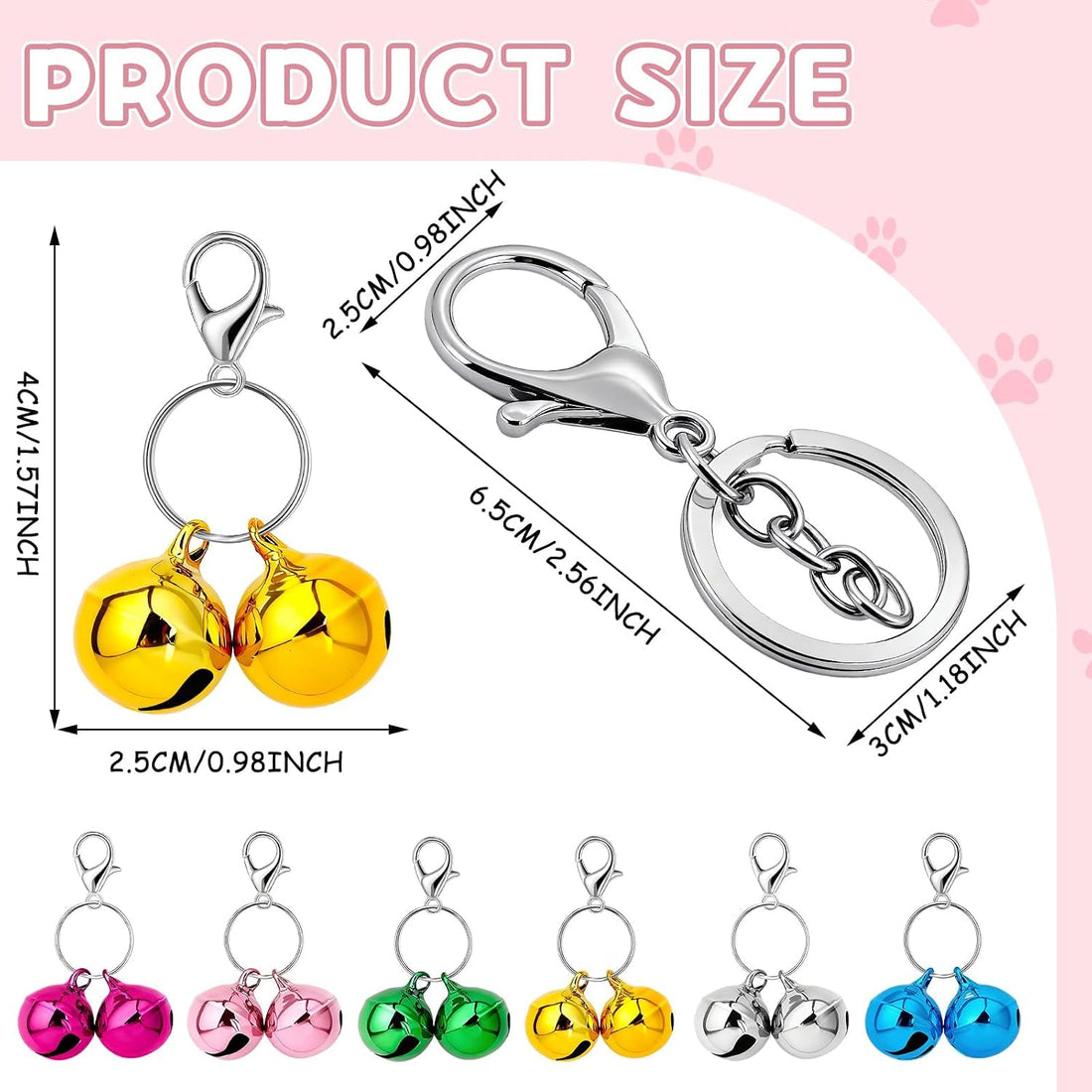 PETKNOWS 6 Pack Pet Bells for Dog Cat Collars