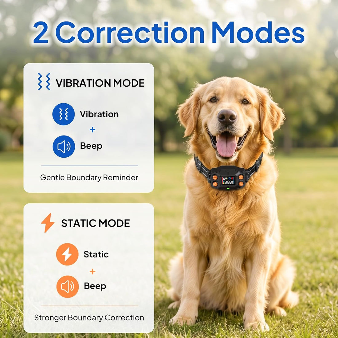 GPS Wireless Dog Fence System, Wireless Fence Collars, No Subscription