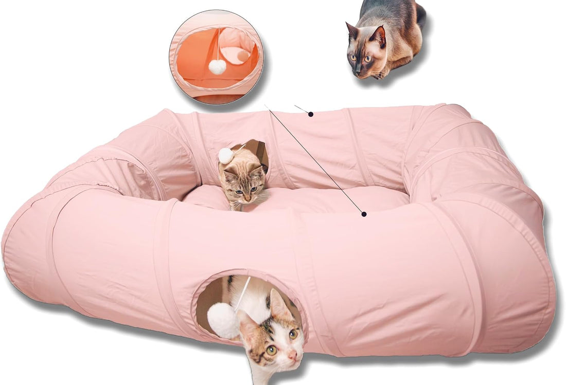 XxingSheep 4 Ways Shuttled XL Cat Tunnel Bed for Indoor Cats Peekaboo