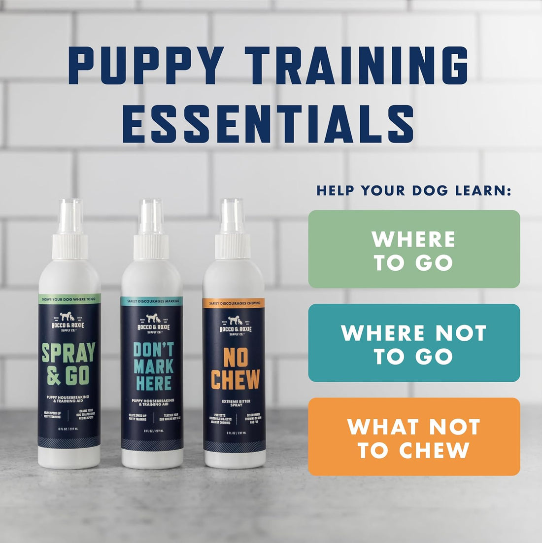 Rocco & Roxie No Chew Spray for Dogs - Alcohol-Free with Copaiba Oil