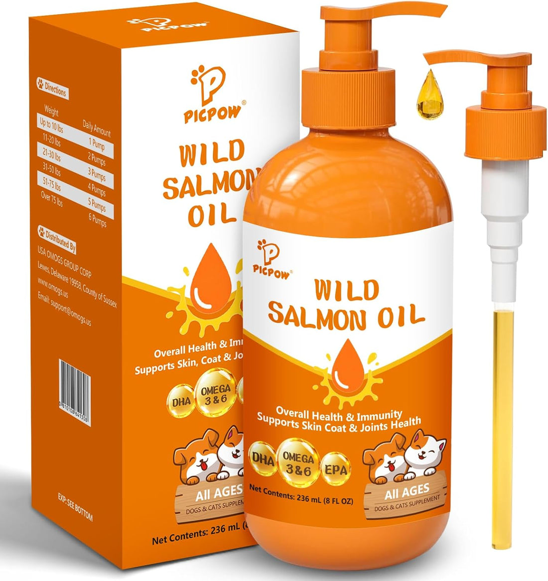 Wild Alaskan Salmon Oil for Dogs & Cats