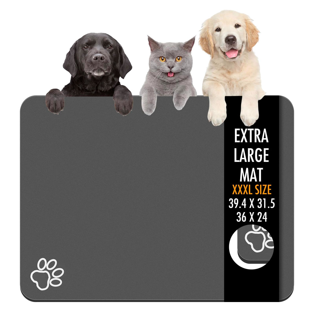 Dog Food Mat, 36" x 24" Extra Large Absorbent Dog Mat for Food