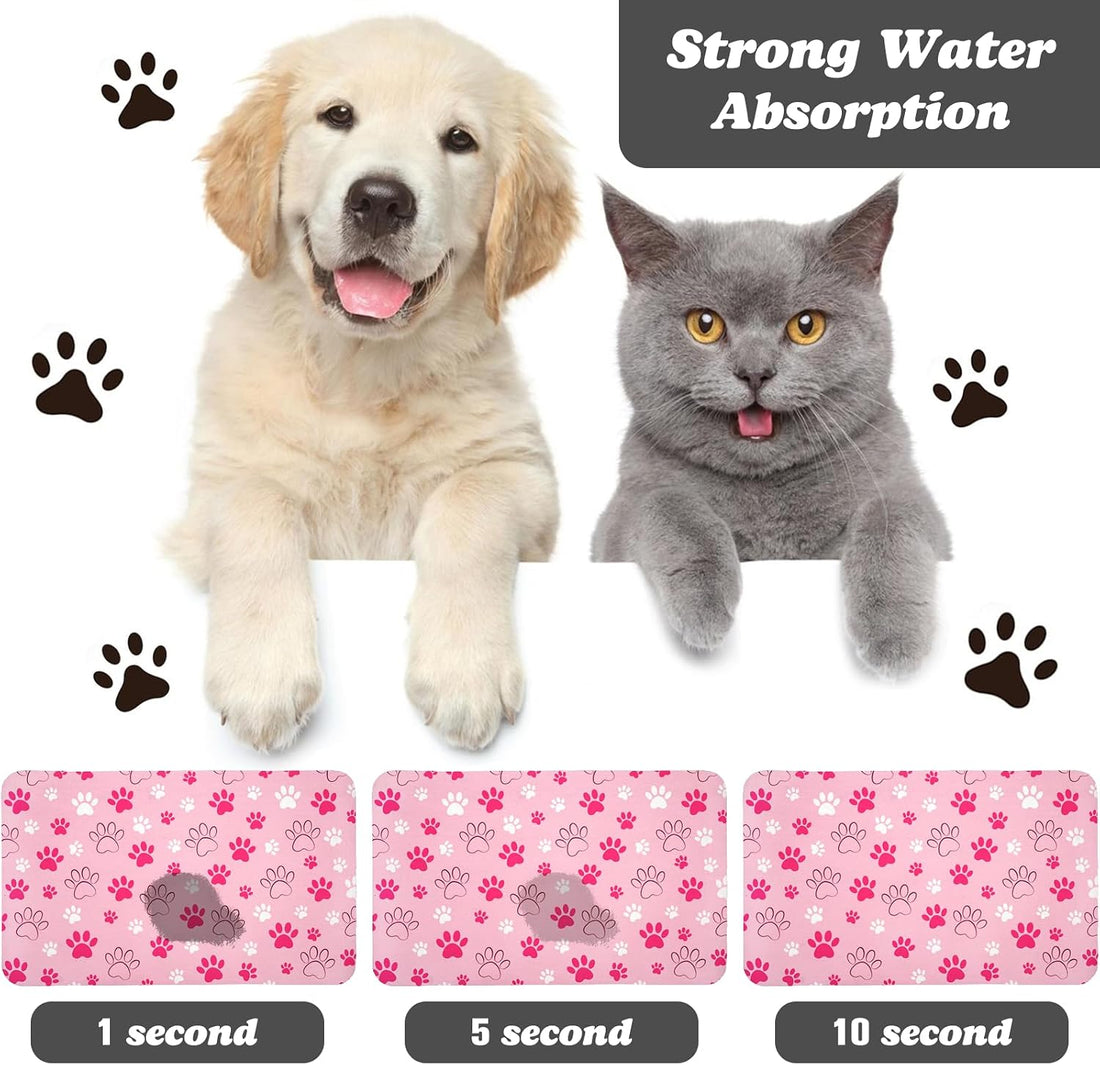 Dog Food Mat, Absorbent Water Bowl Mats Cat Pet Feeding Placemats