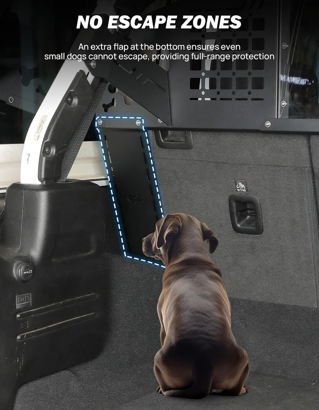JOYTUTUS Heavy Duty Dog Car Barrier for Wrangler JL 2018-2023