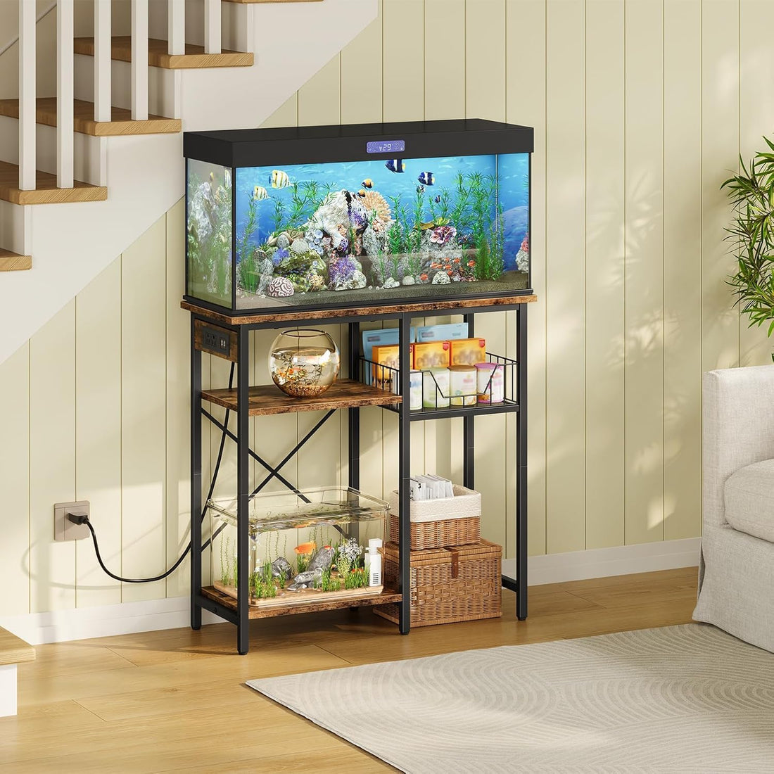 CHOEZON 10-20 Gallon Fish Tank Stand with Power Outlet