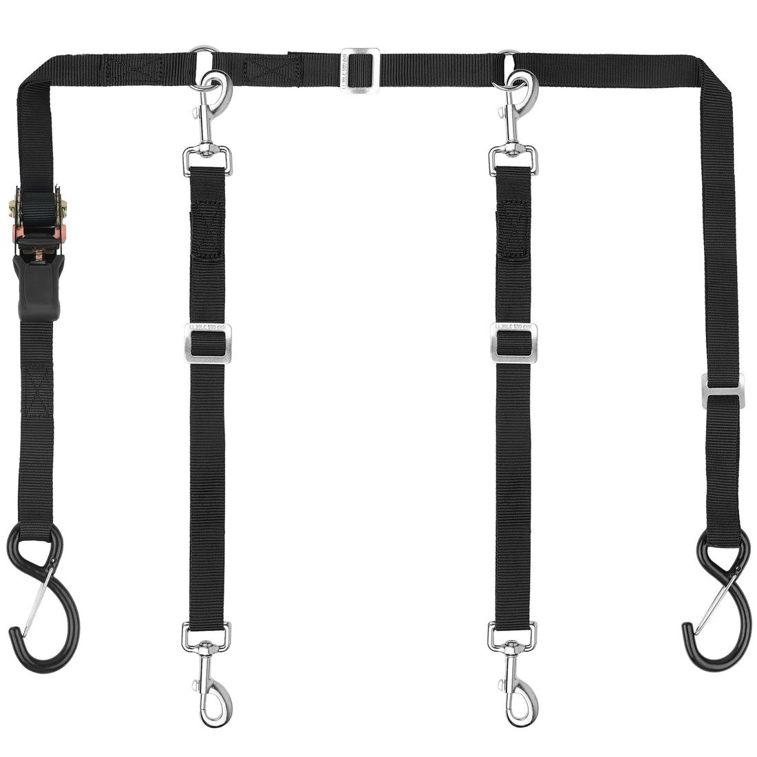 SKIPWALL Truck Bed Dog Tether for Two Dogs,Ratchet Tightening