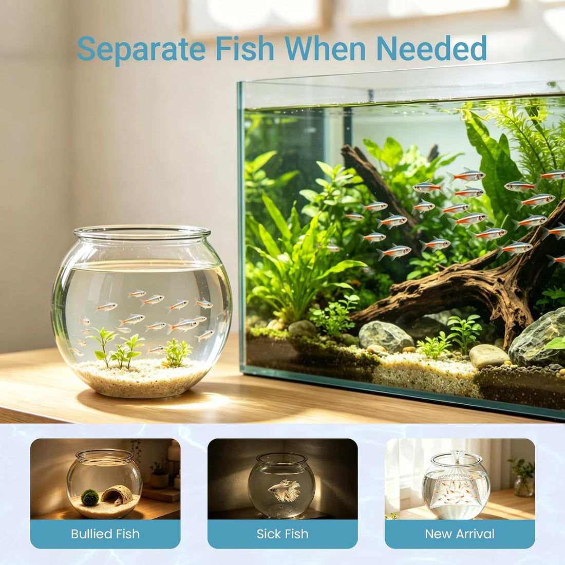 Koller Products 1-Gallon Plastic Round Fish Bowl