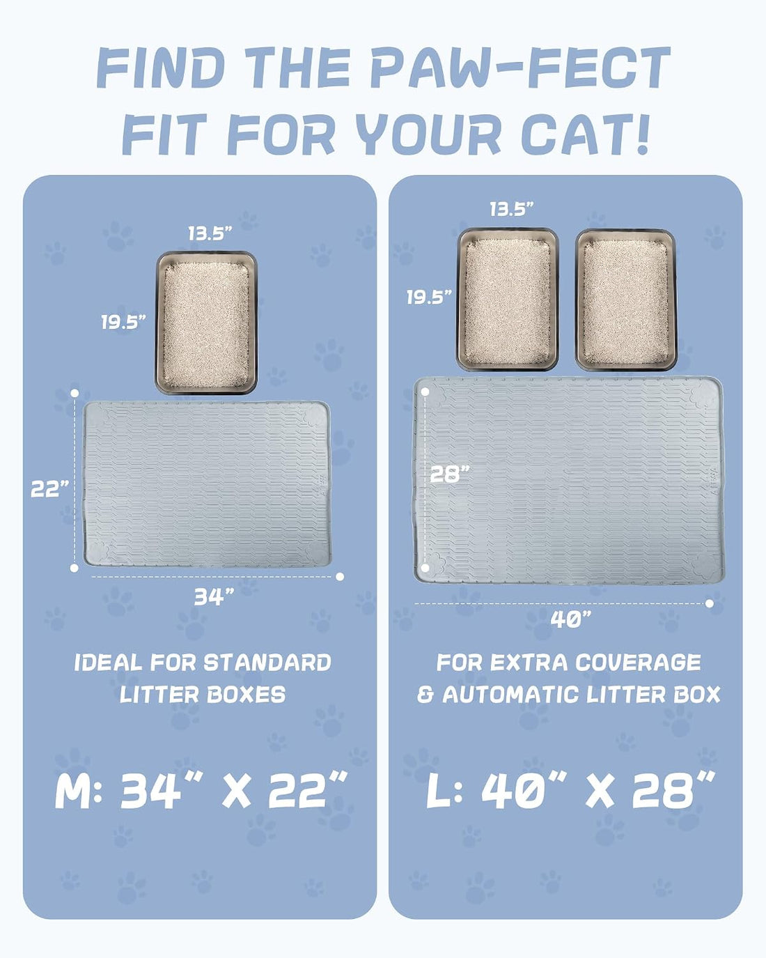 ANWA Waterproof 40" x 28" Extra Large Litter Box Mat