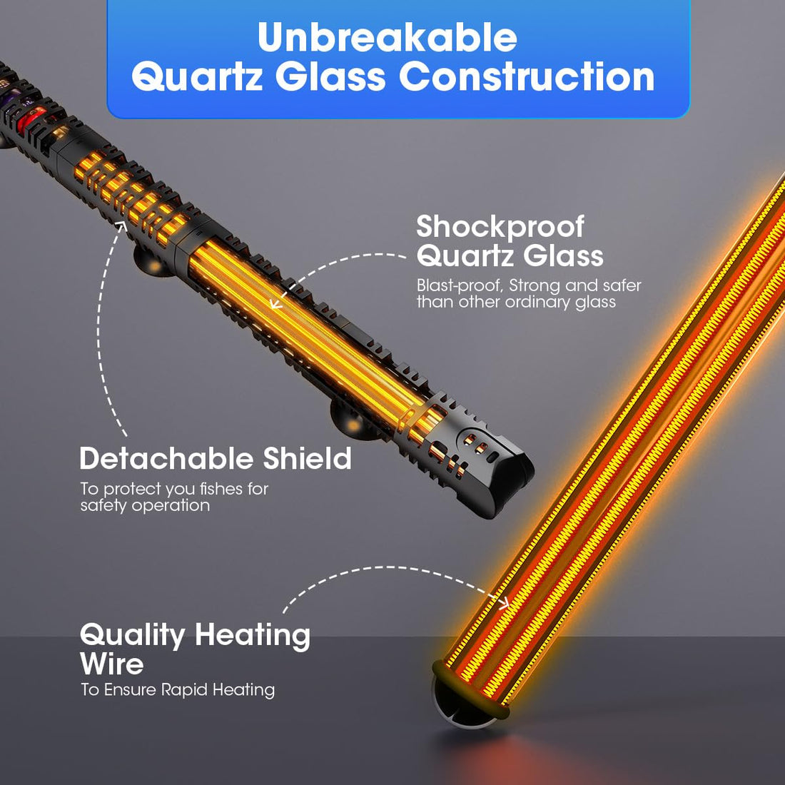 MQ Submersible Aquarium Heater Auto Thermostat