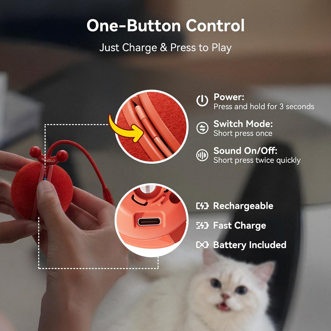 Cheerble Interactive Cat Toy Ball