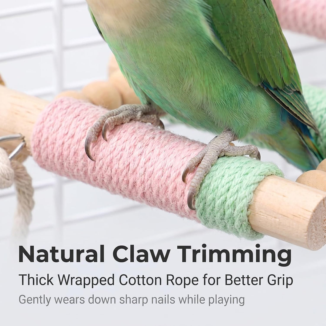 Bendable 10‑Step Parrot Rope Ladder Perch for Small Parrots