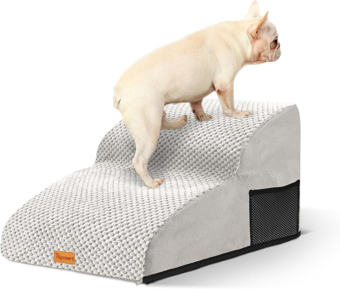 Dog Stairs for Small Dogs, 3-Step Non-Slip Foam Pet Steps for Couch