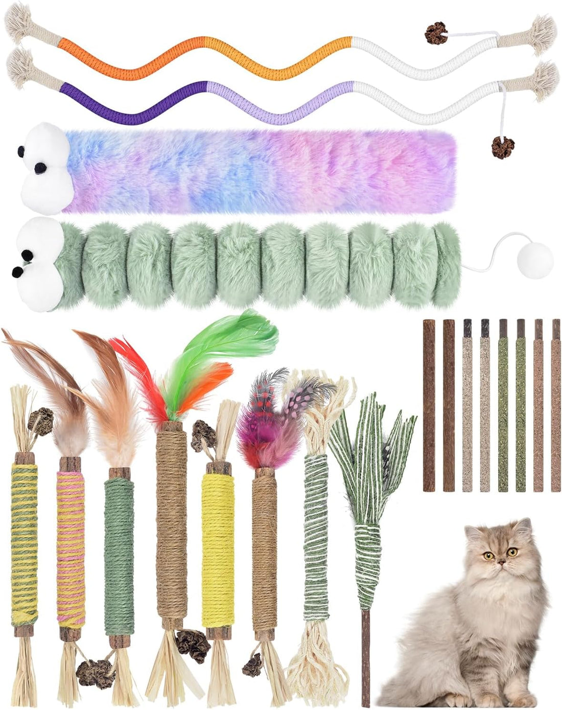 Bissap 12 PCS Silvervine Chew Sticks for Cats