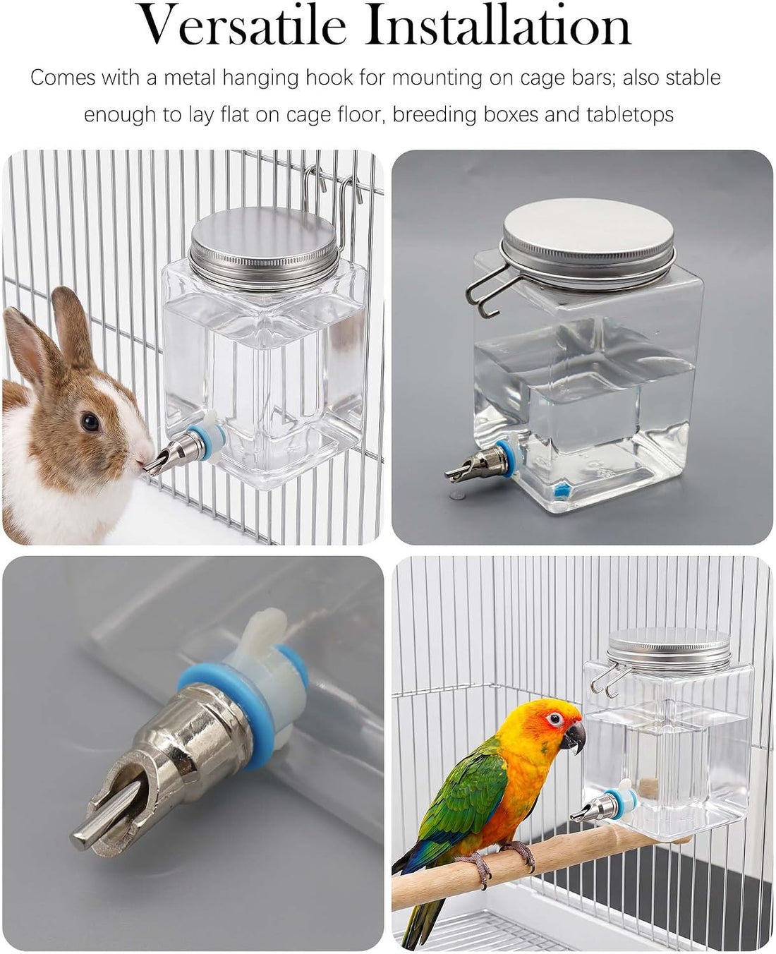 Parrot Needle Water Bottle, Leakproof Bird Automatic Water