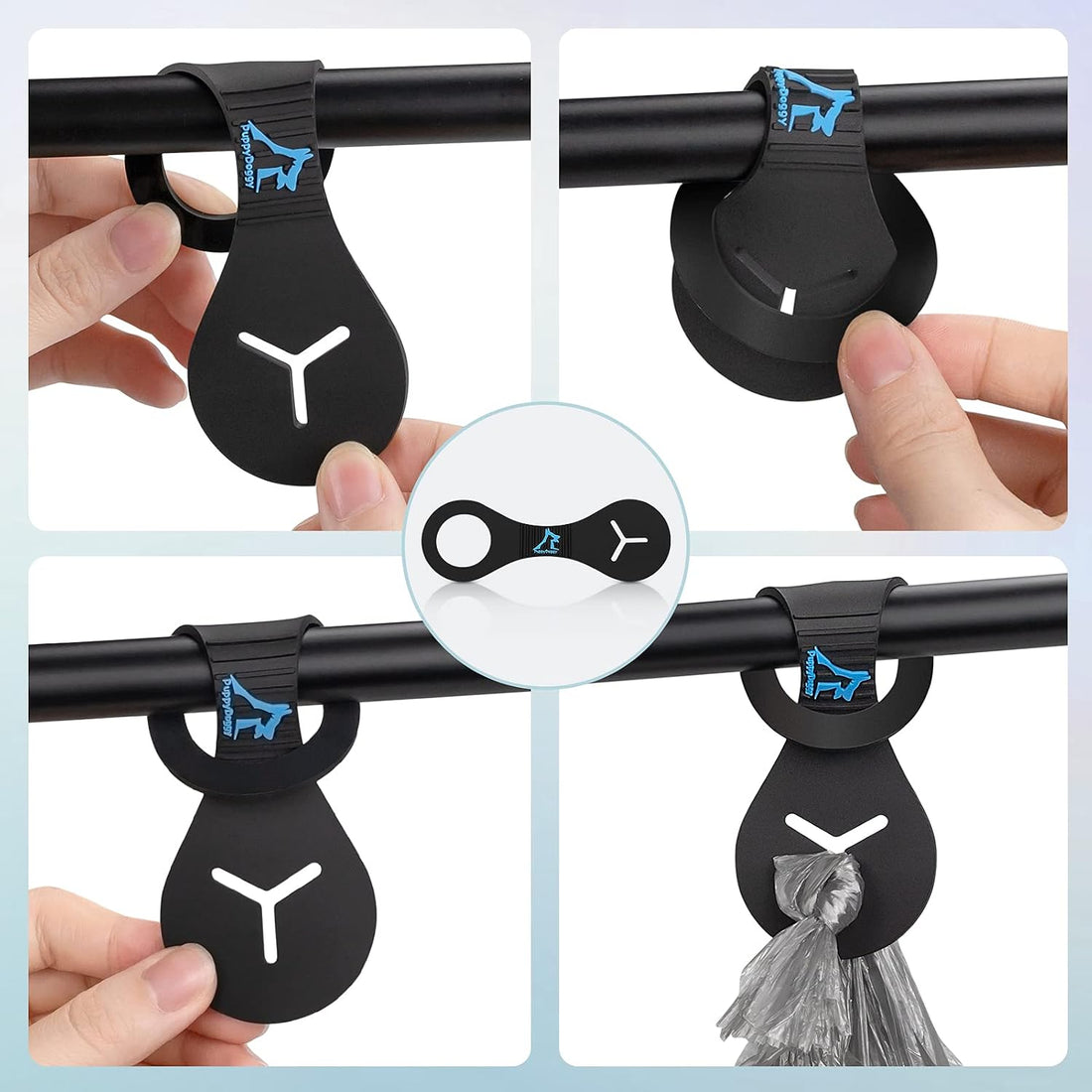 PuppyDoggy Dog Poop Bag Holder for Leash Waste Bag Carrier Dog Poop