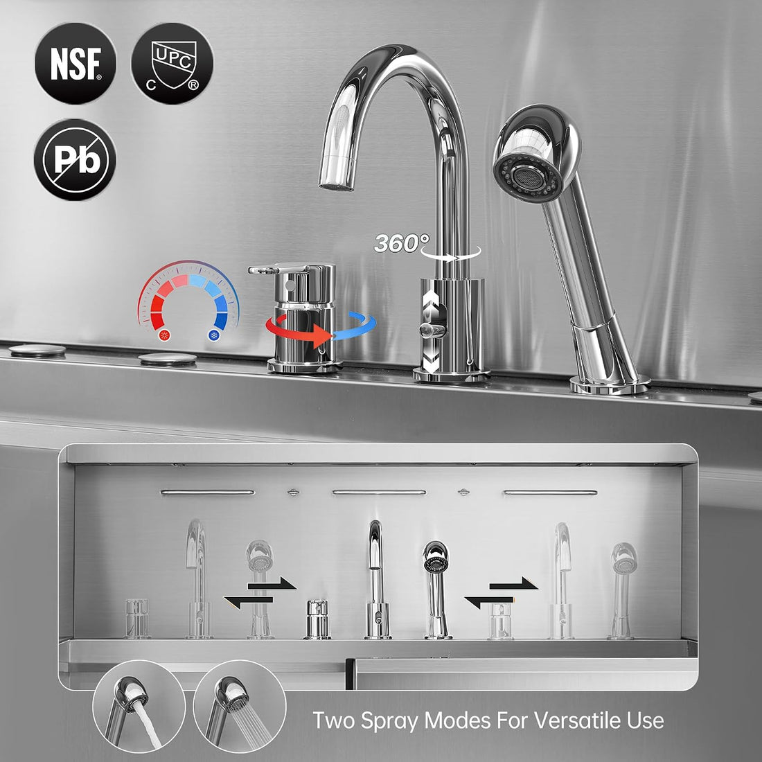 POLIMO Dog Washing Station with Built-in Pet Dryer and LED Display 50"