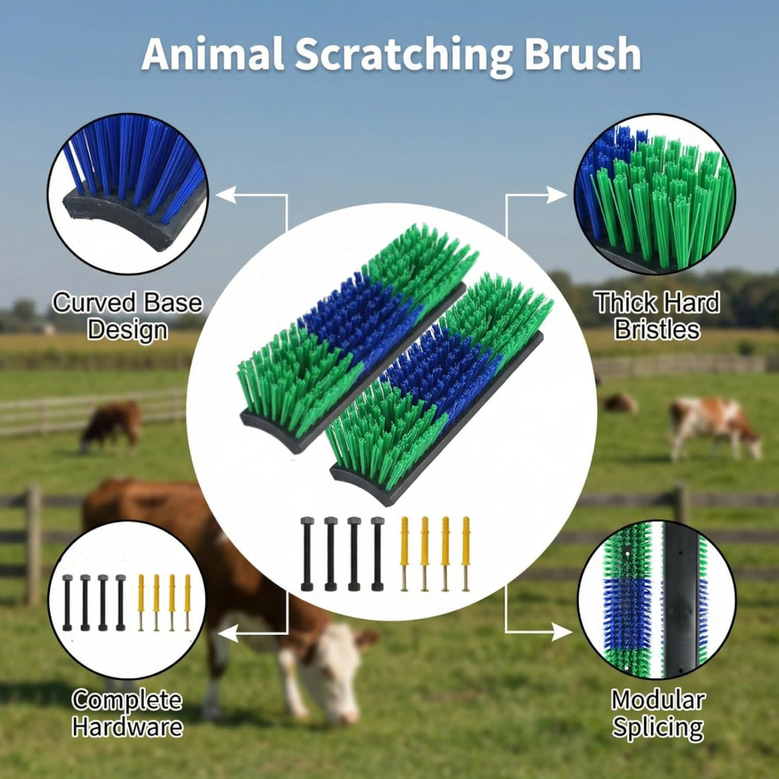 Livestock Scratching Brush, Itch Relief Goat Scratching Post Brush