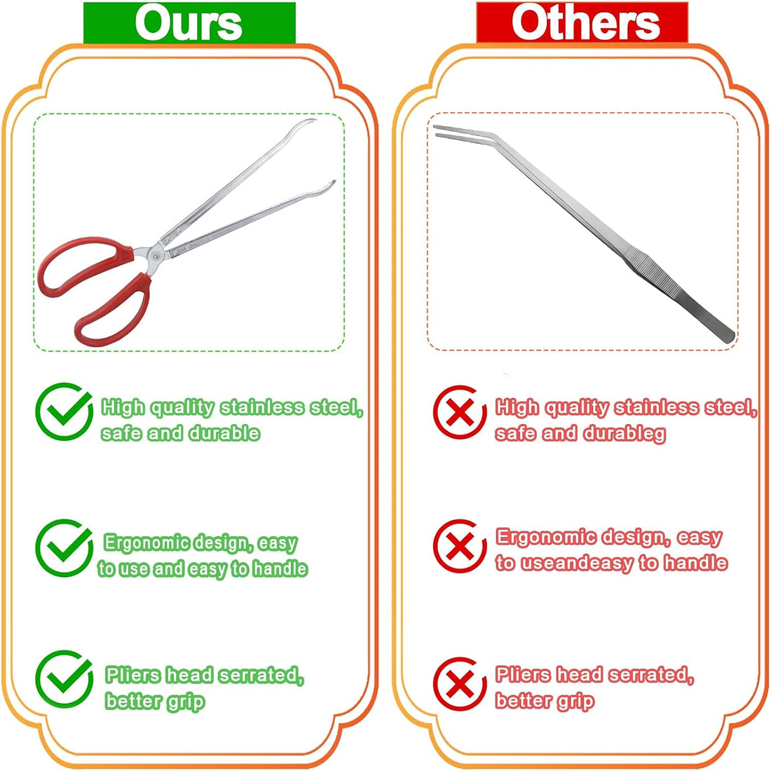 15 Inch Reptile Feeding Tongs, Extra Long Large Snake Feeding Tweezers