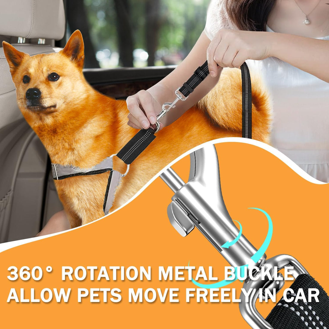 Vehicle Harnesses, 2 in1 Dog Belts for Cars