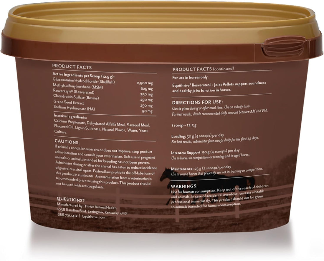 Equithrive Resveratrol Plus Joint Pellets for Horses, 1.65 lbs