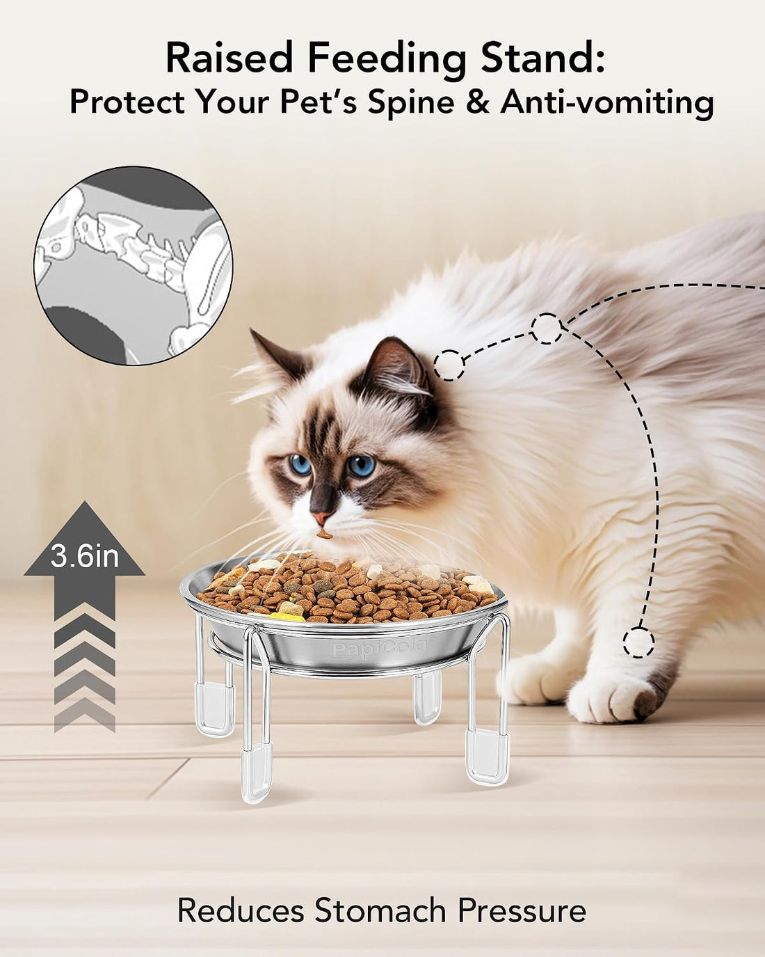 Elevated cat Bowl 2PC, 6.3" Wide Raised Cat Bowl