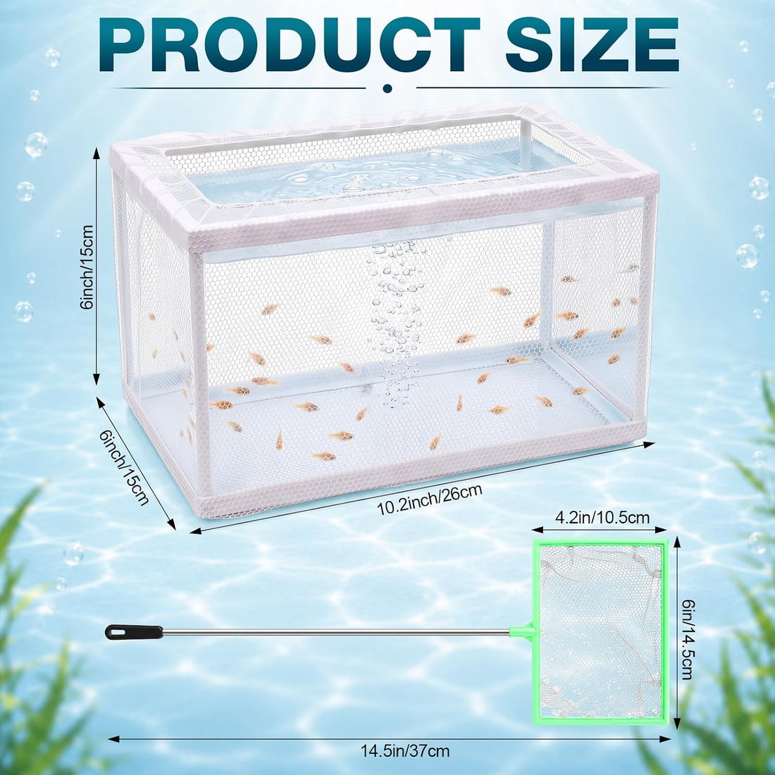 Teyva 3 Set Fish Breeder Box for Aquarium Nylon Mesh Hatchery Fry Net